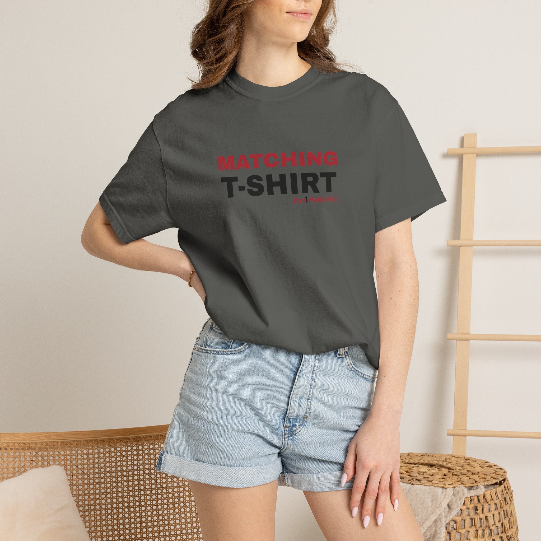 "Matching T-Shirt" I Unisex Graphic Tee With Chicago Red and Black Text variant