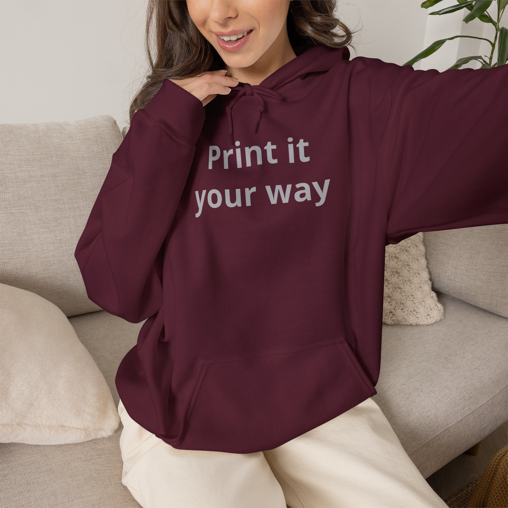 "Designed by You" —  Adult Unisex Hoodie Front & "Place Picture Here" Back