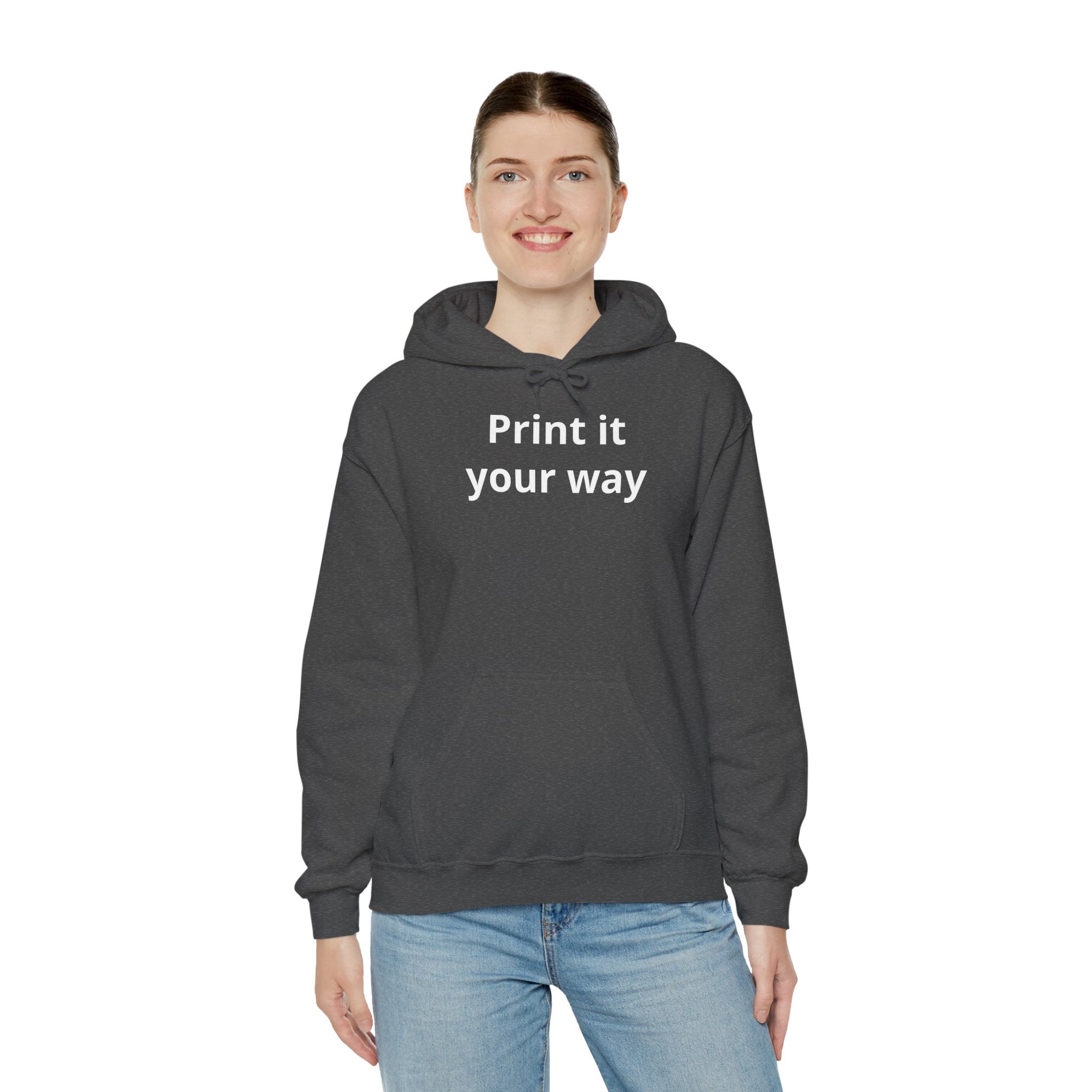 "Designed by You" —  Adult Unisex Hoodie Front & "Place Picture Here" Back