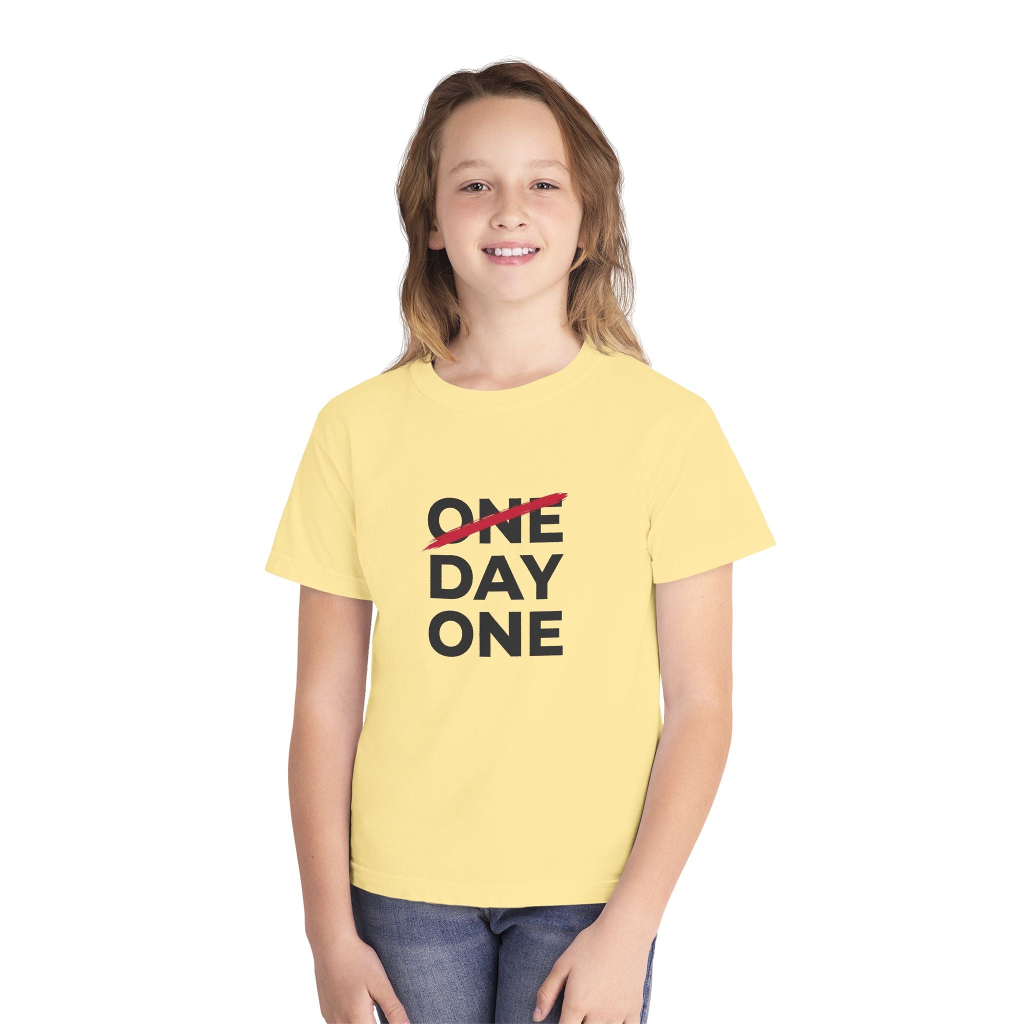 "Day One" Youth Tee — Motivational Graphic Tee