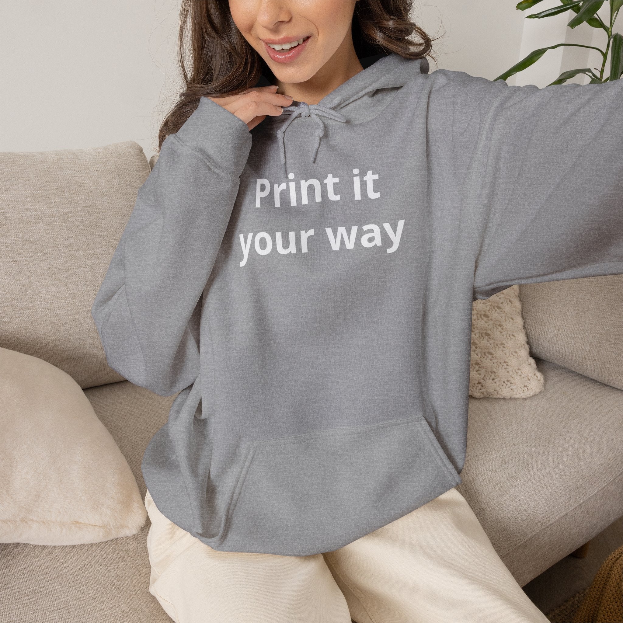 "Designed by You" —  Adult Unisex Hoodie Front & "Place Picture Here" Back