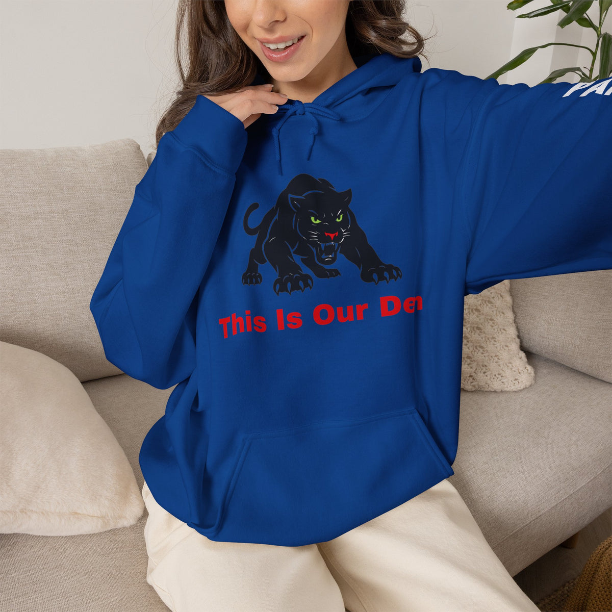 Panther Mascot Hoodie — "This Is Our Den" Team Spirit Sweatshirt