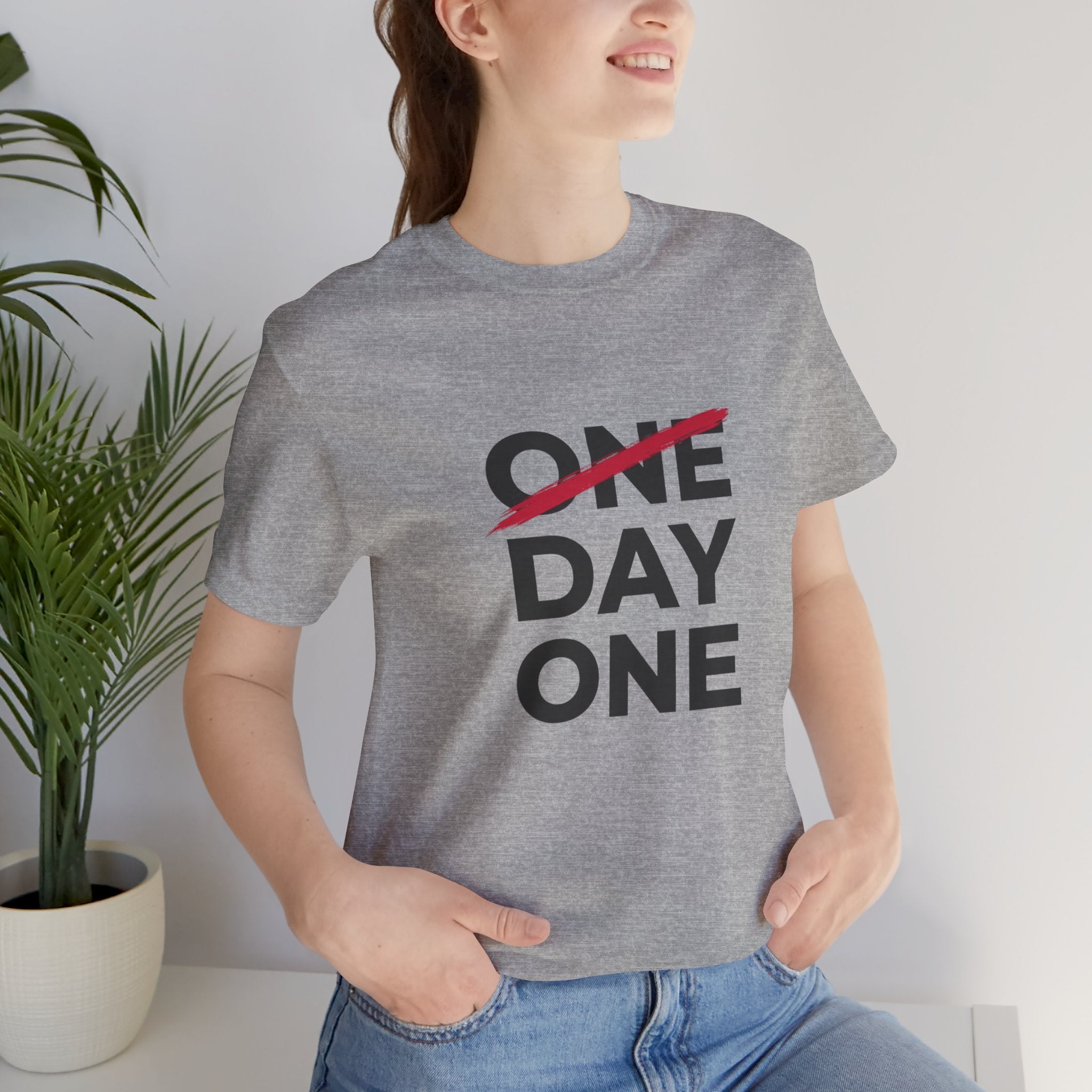 “Day One” Unisex Tee - Black Text