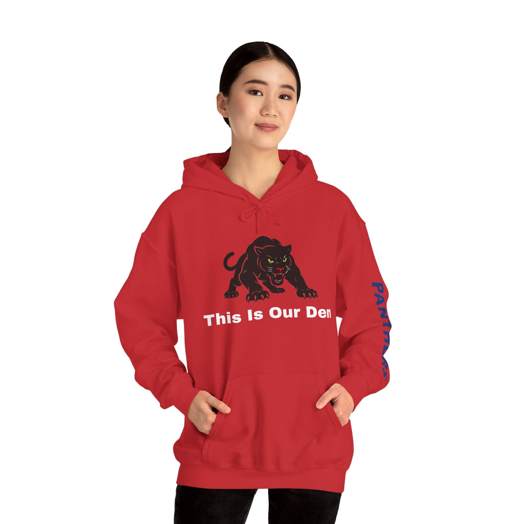 Panther Mascot Hoodie — "This Is Our Den" Team Spirit Sweatshirt