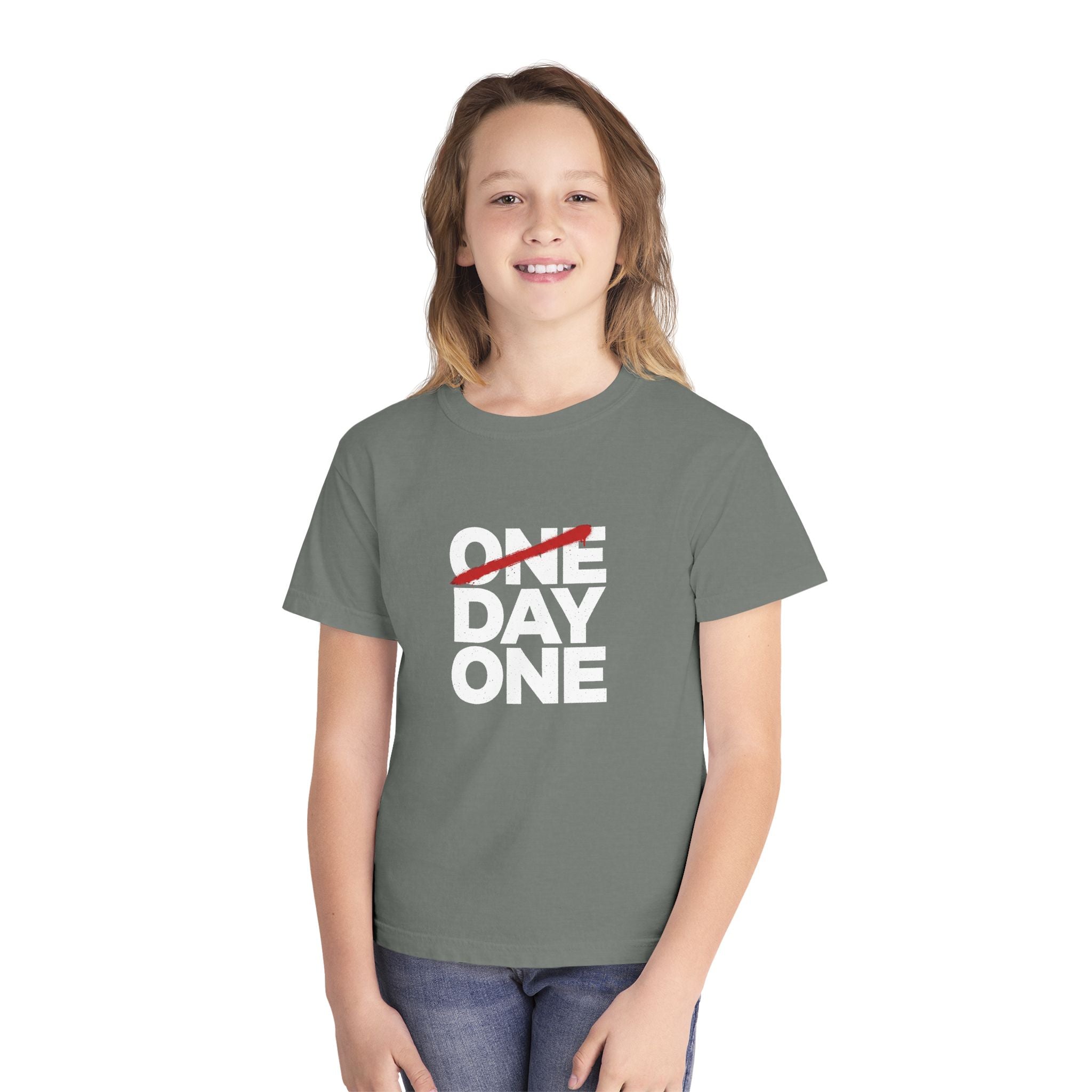 "Day One" Youth Tee — Motivational Graphic Tee