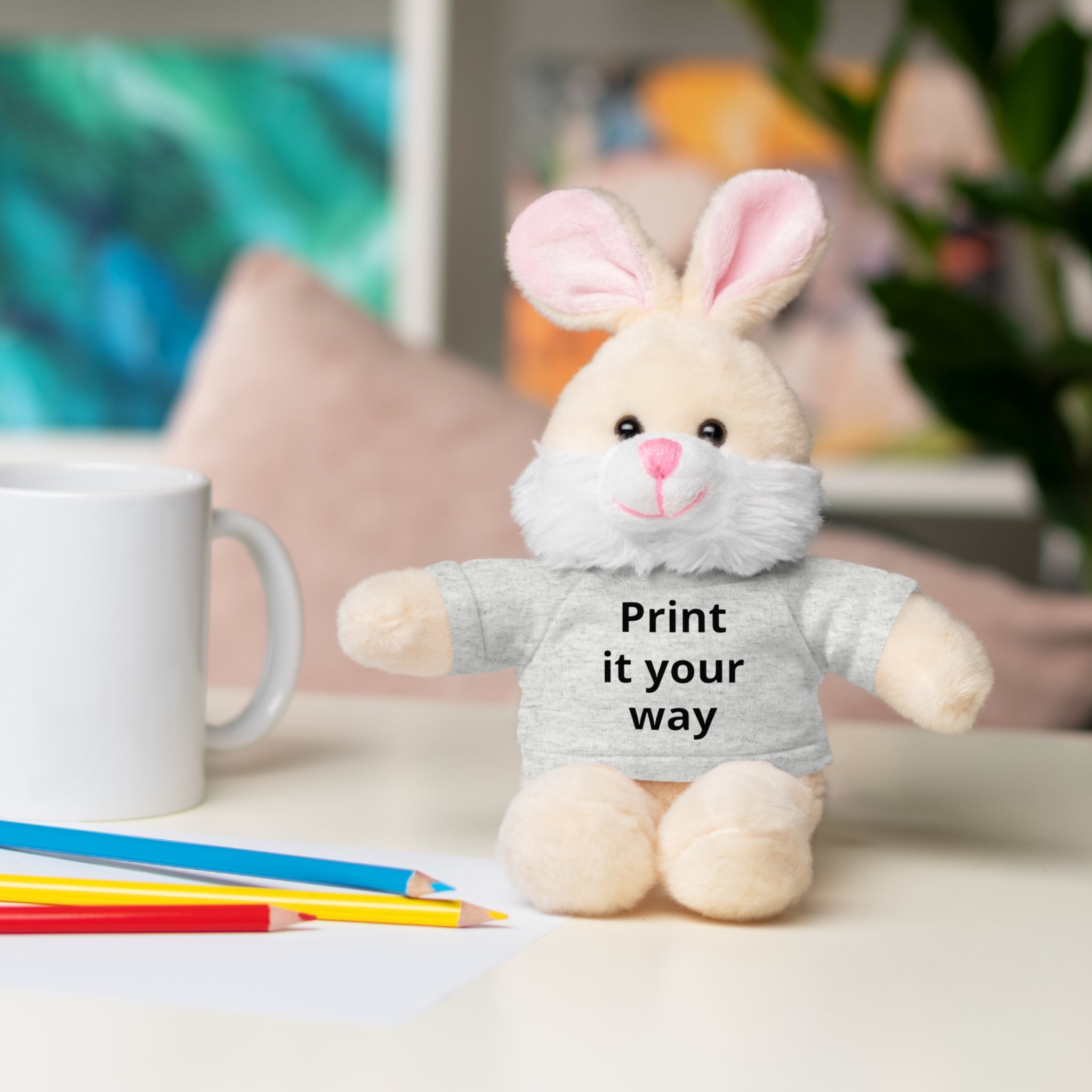 Custom T-Shirt Stuffed Animal  — Personalized with 'Print it your way' Tee