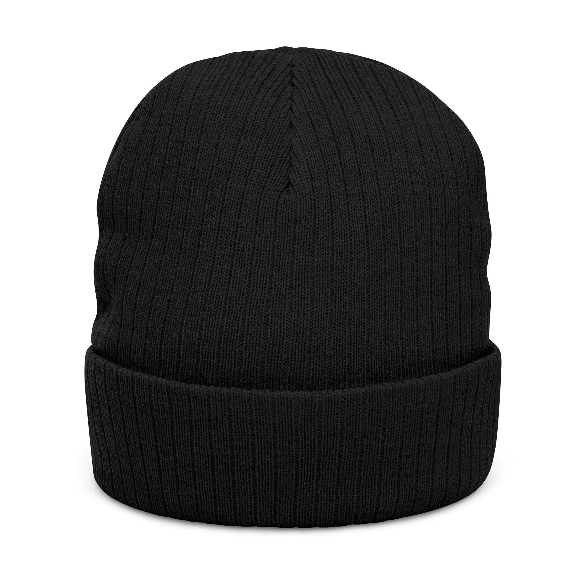 Custom Embroidered Patch Winter Hat — "Designed by You"  Ribbed Knit Beanie