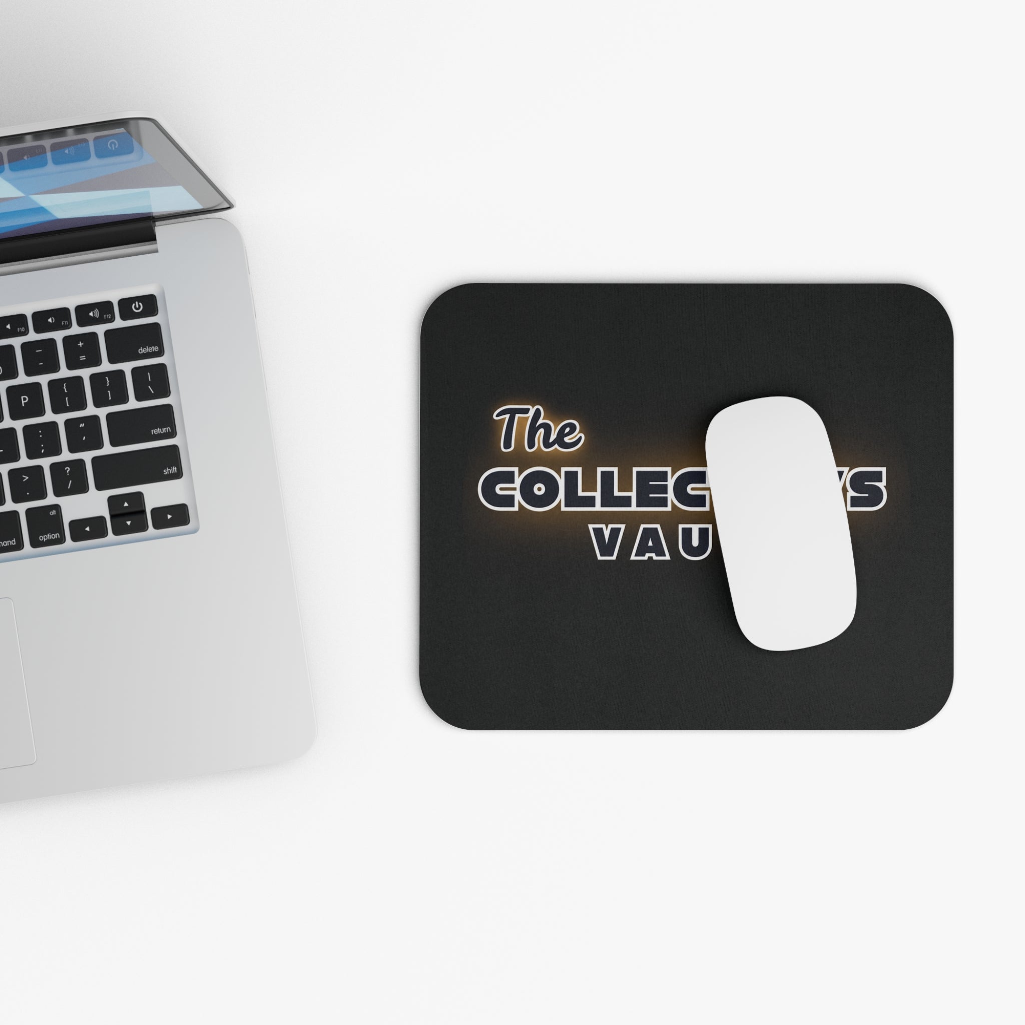 The Collector's Vault Mouse Pad — Retro Logo Desk Mat for Collectors
