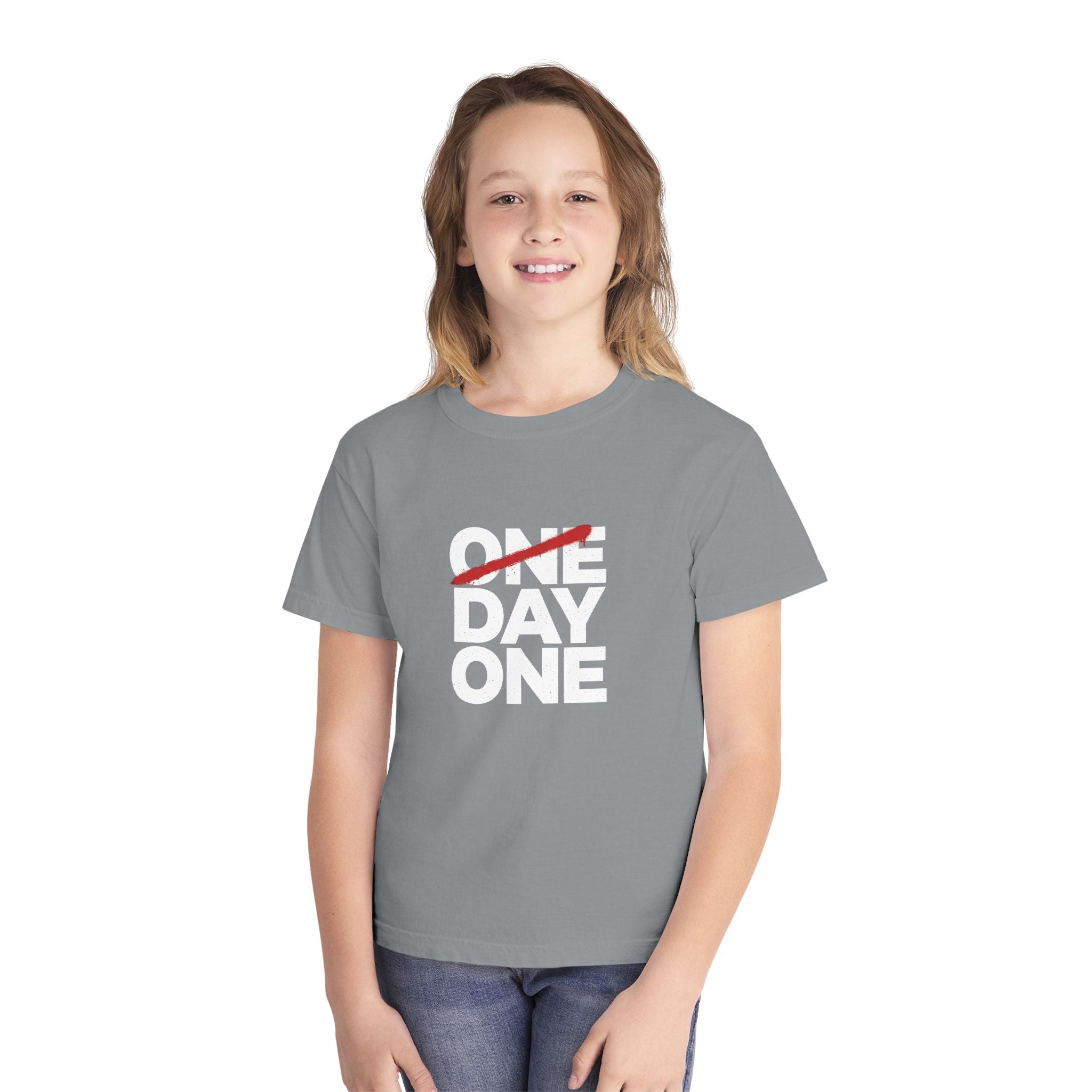 "Day One" Youth Tee — Motivational Graphic Tee