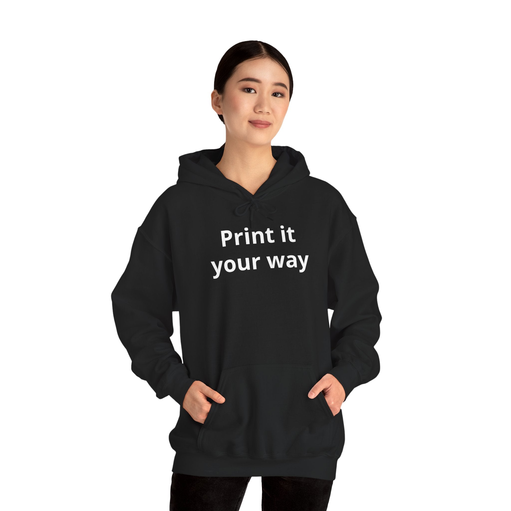 "Designed by You" —  Adult Unisex Hoodie Front & "Place Picture Here" Back