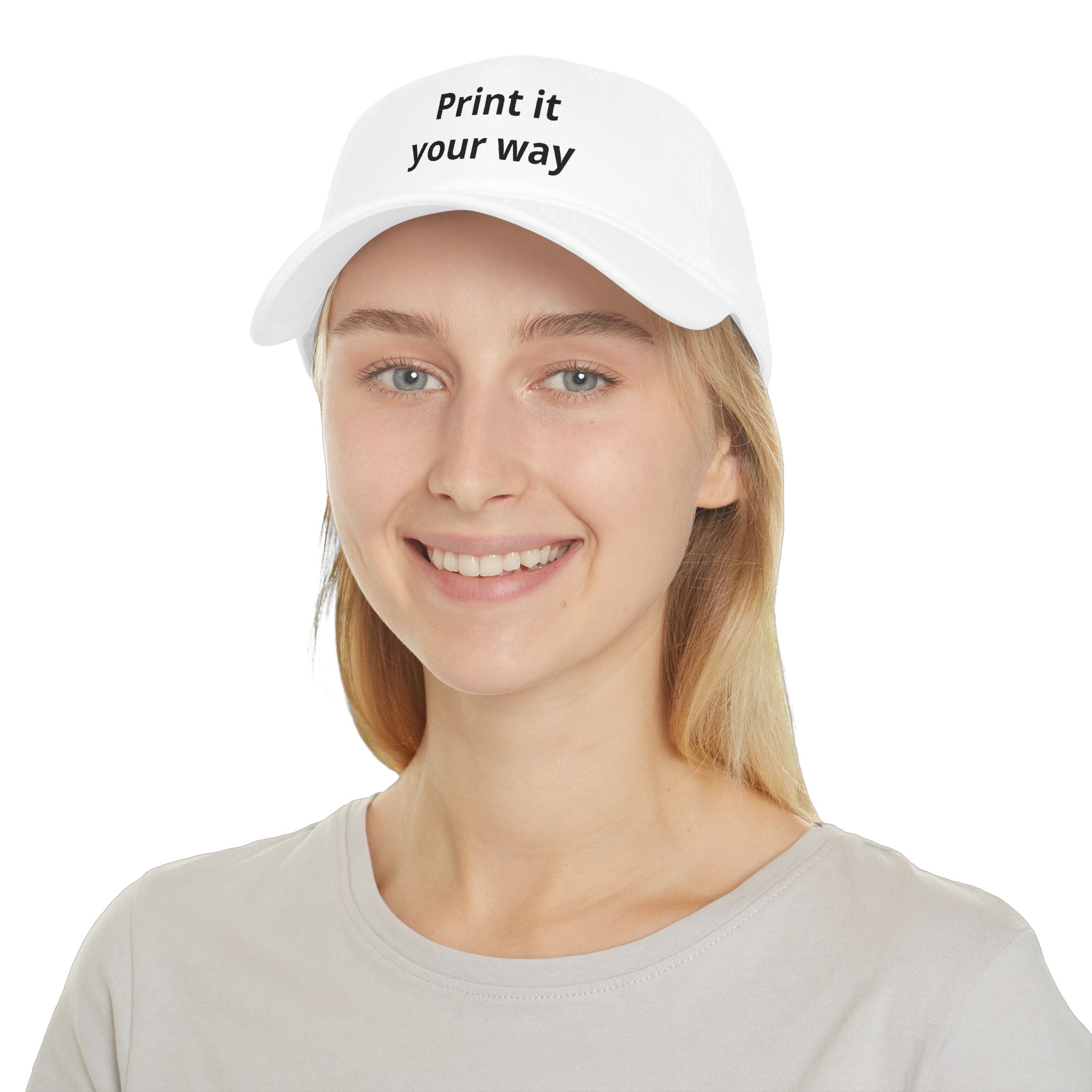 Custom Embroidered Baseball Cap(text)  — "Designed by You" Low-Profile Hat
