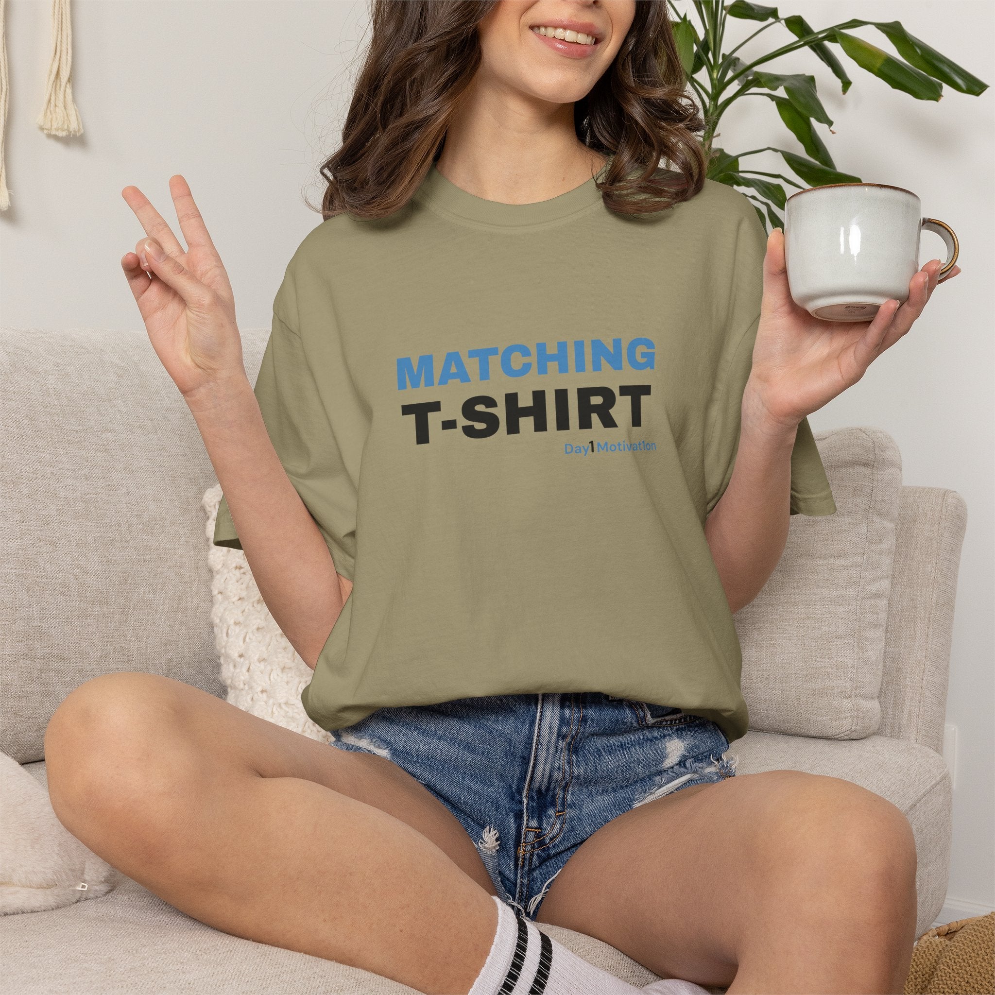 "Matching T-Shirt" | Unisex Graphic Tee with University Blue and Black Text