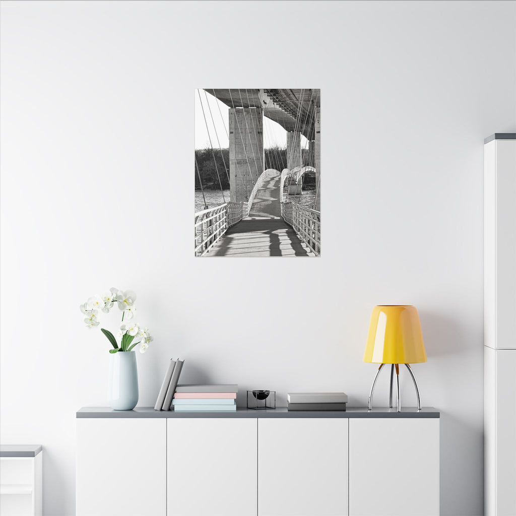"Foot Bridge" - Black & White Bridge Photo Canvas