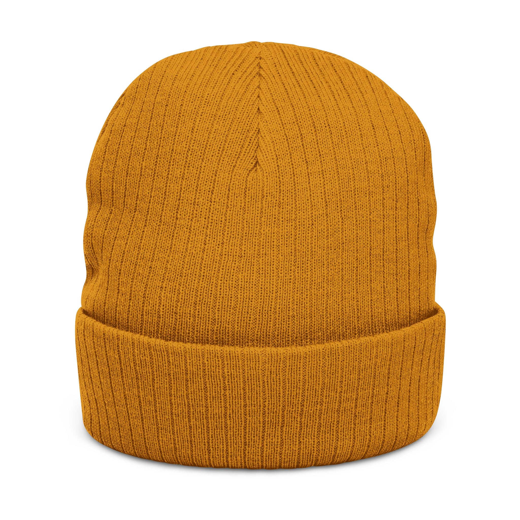 Custom Embroidered Patch Winter Hat — "Designed by You"  Ribbed Knit Beanie