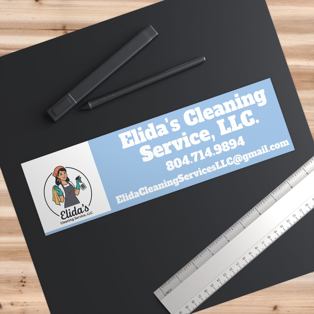 Bumper Sticker — Elida's Cleaning Service LLC Logo & Contact Sticker (Business Vehicle Decal)