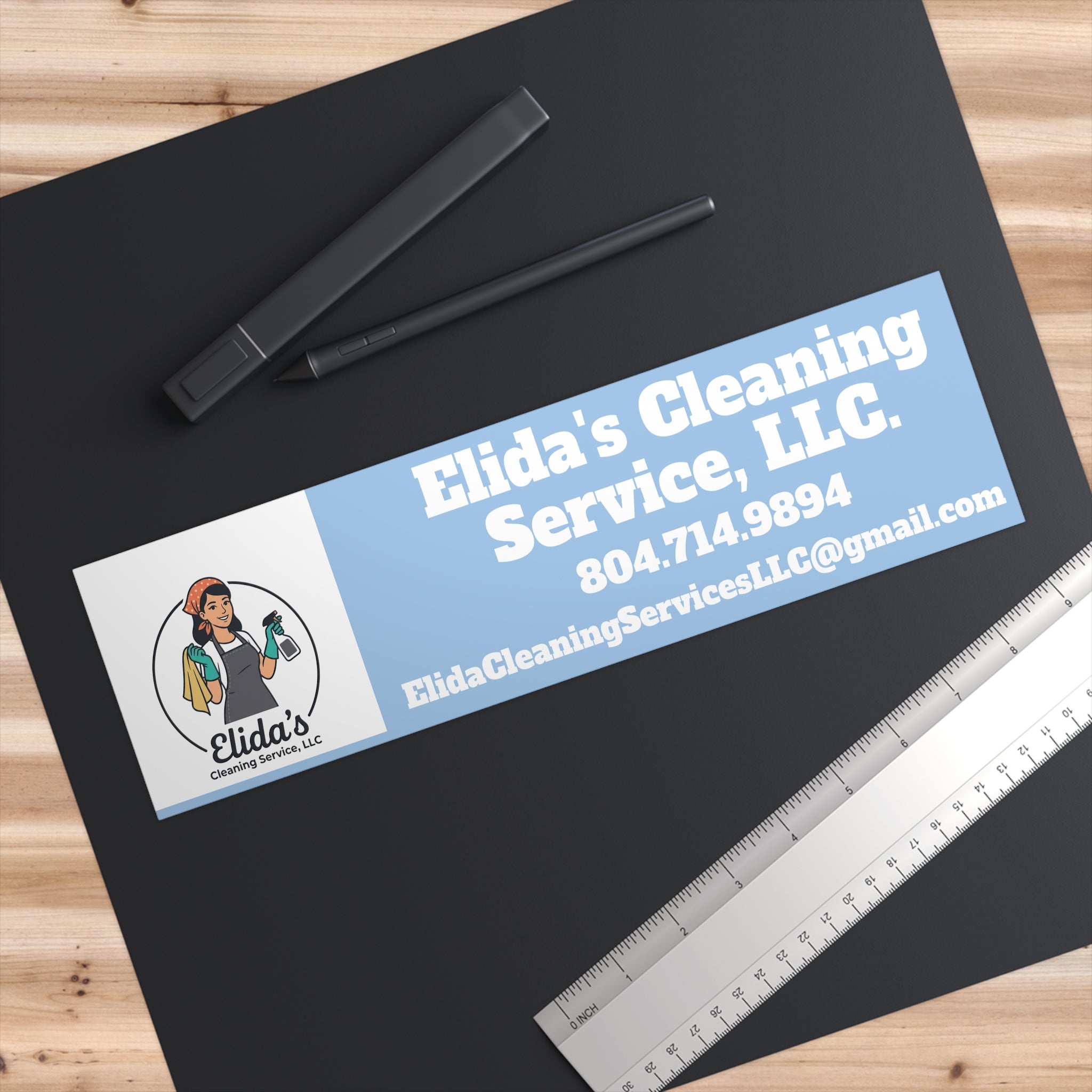 Bumper Sticker — Elida's Cleaning Service LLC Logo & Contact Sticker (Business Vehicle Decal)