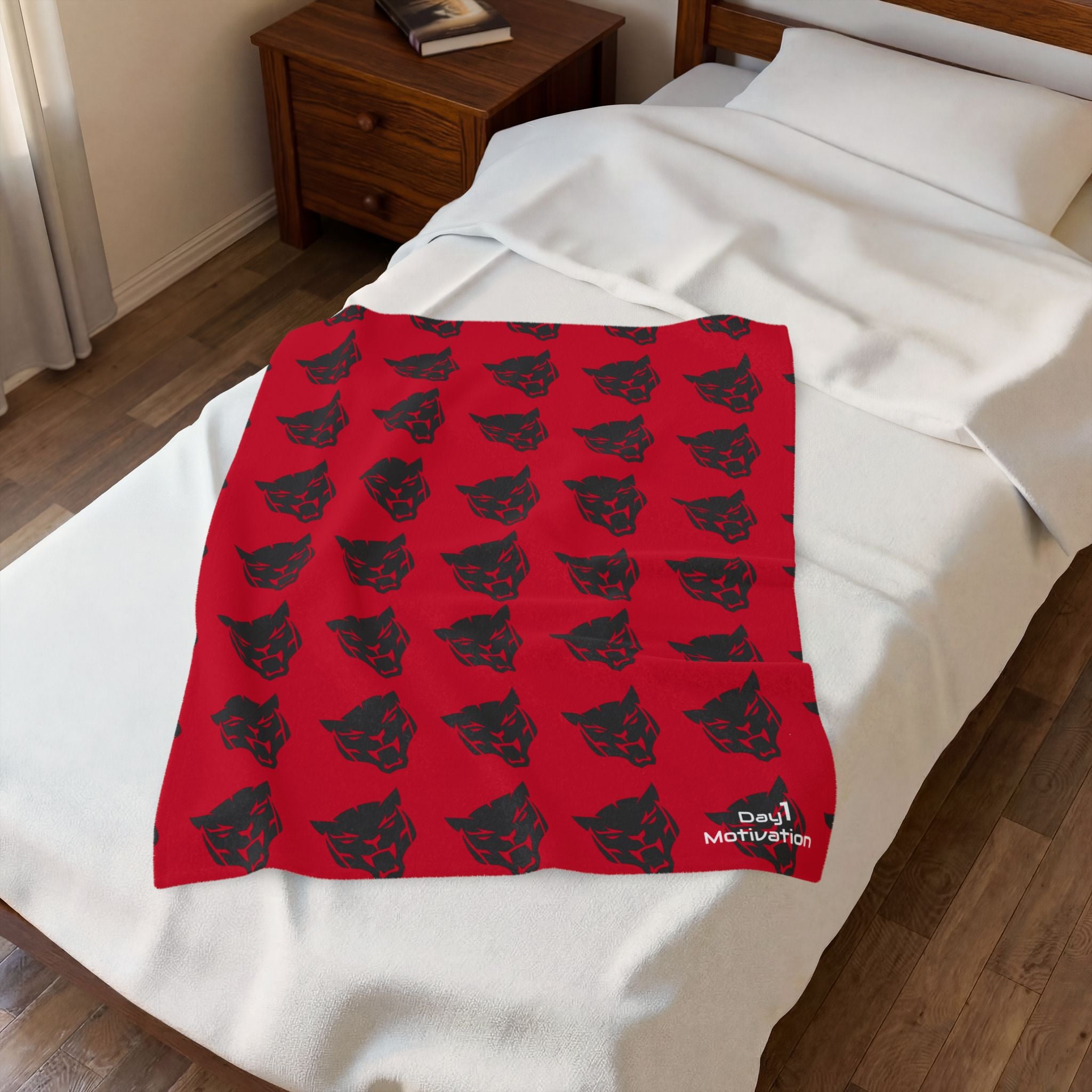 Red Velveteen Plush Blanket — Black Panther Stadium Blanket