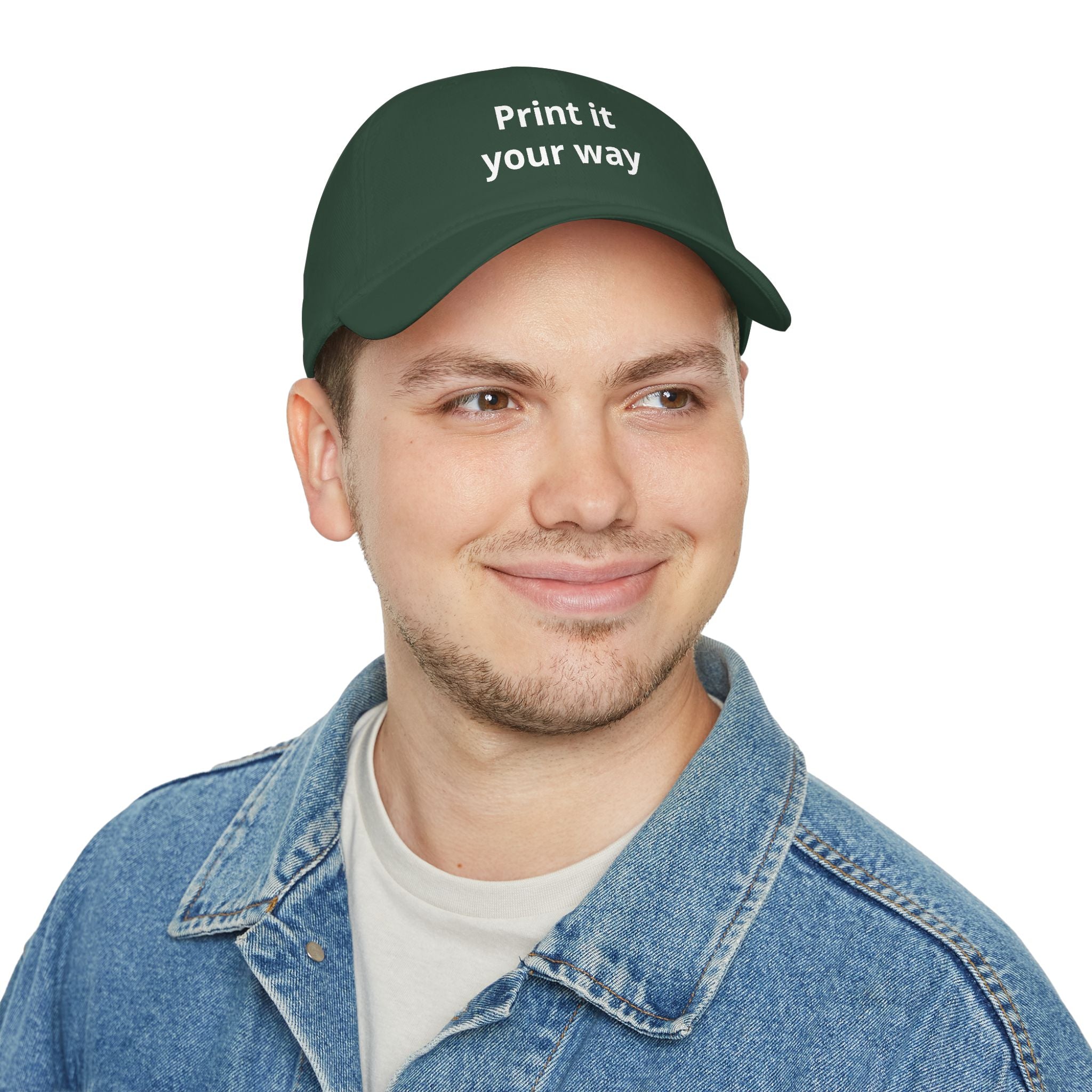 Custom Embroidered Baseball Cap(text)  — "Designed by You" Low-Profile Hat