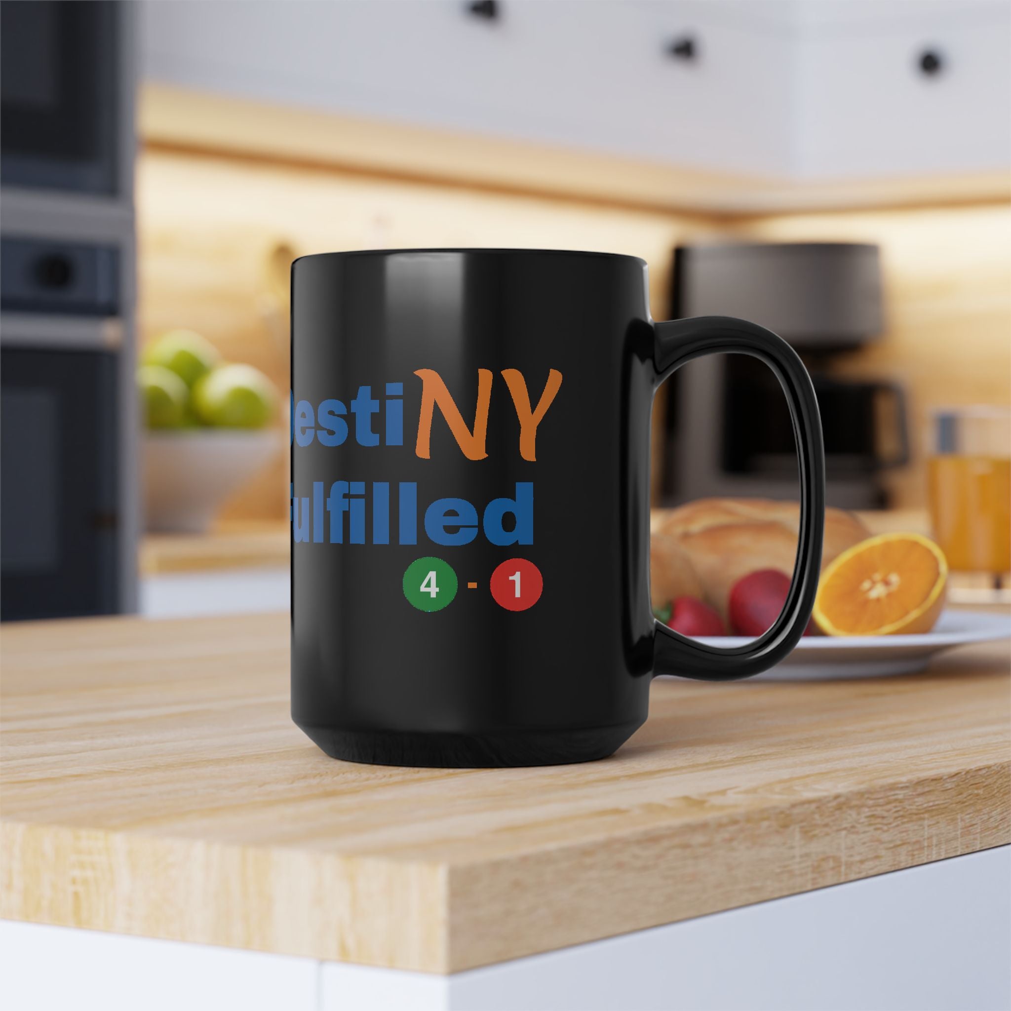 "DestiNY Fulfilled" Black Coffee Cup (11oz & 15oz)