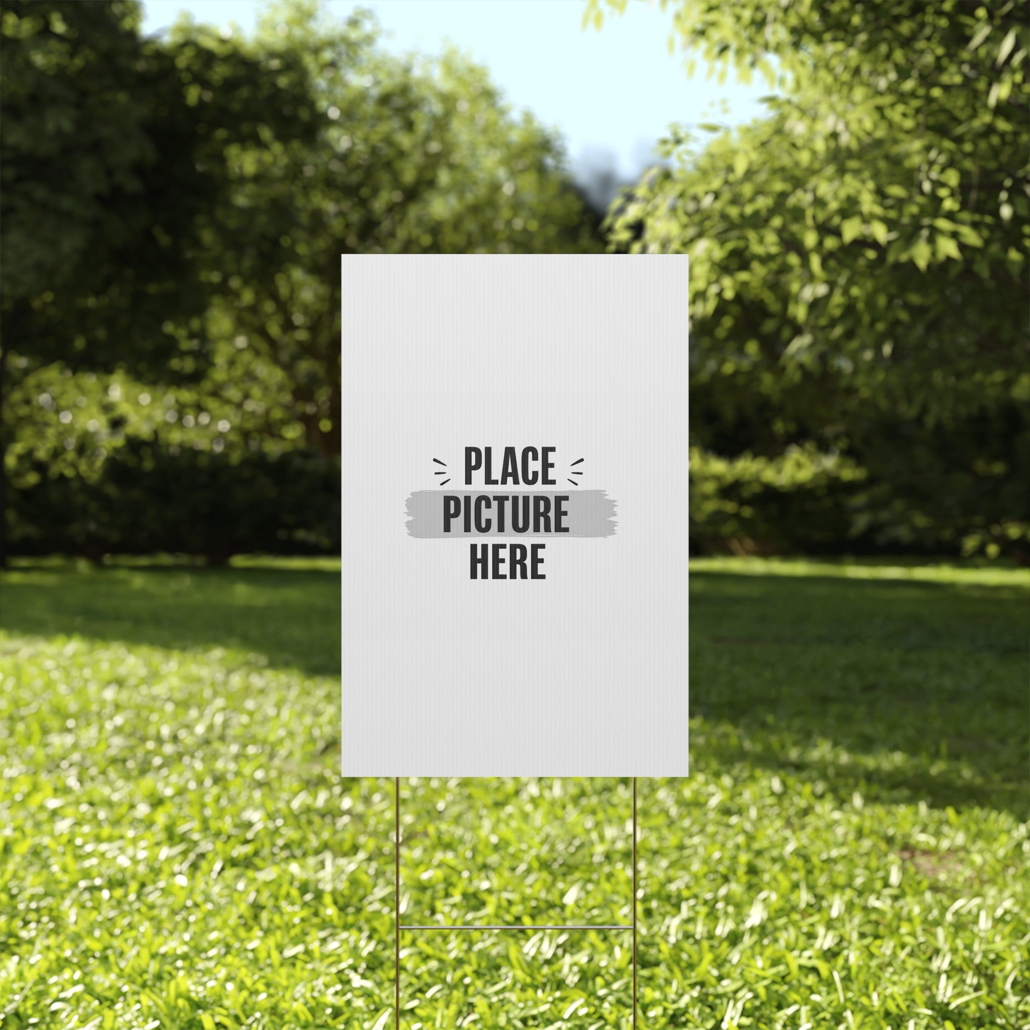 Customizable Plastic Yard Sign - 'Place Picture Here' Template