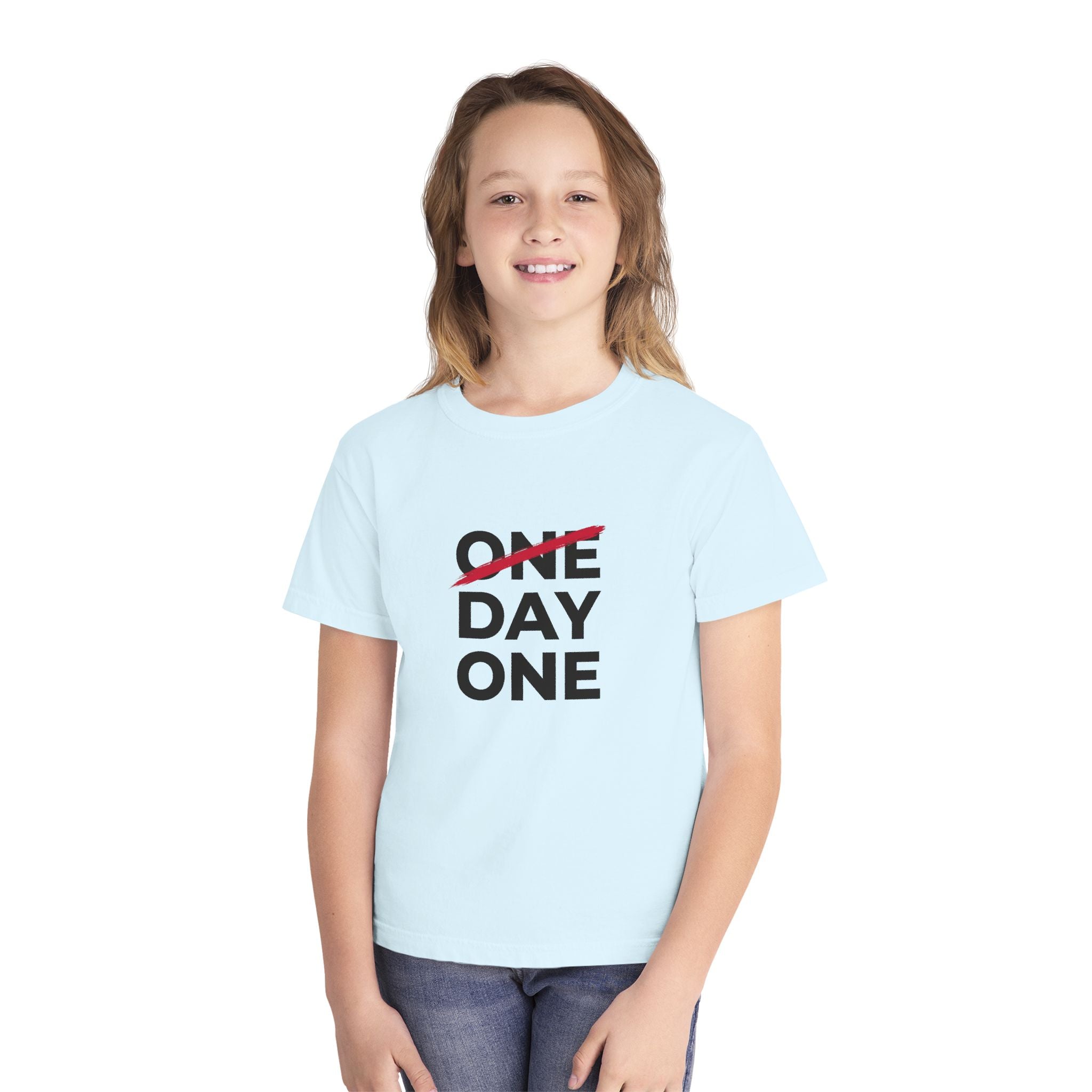 "Day One" Youth Tee — Motivational Graphic Tee