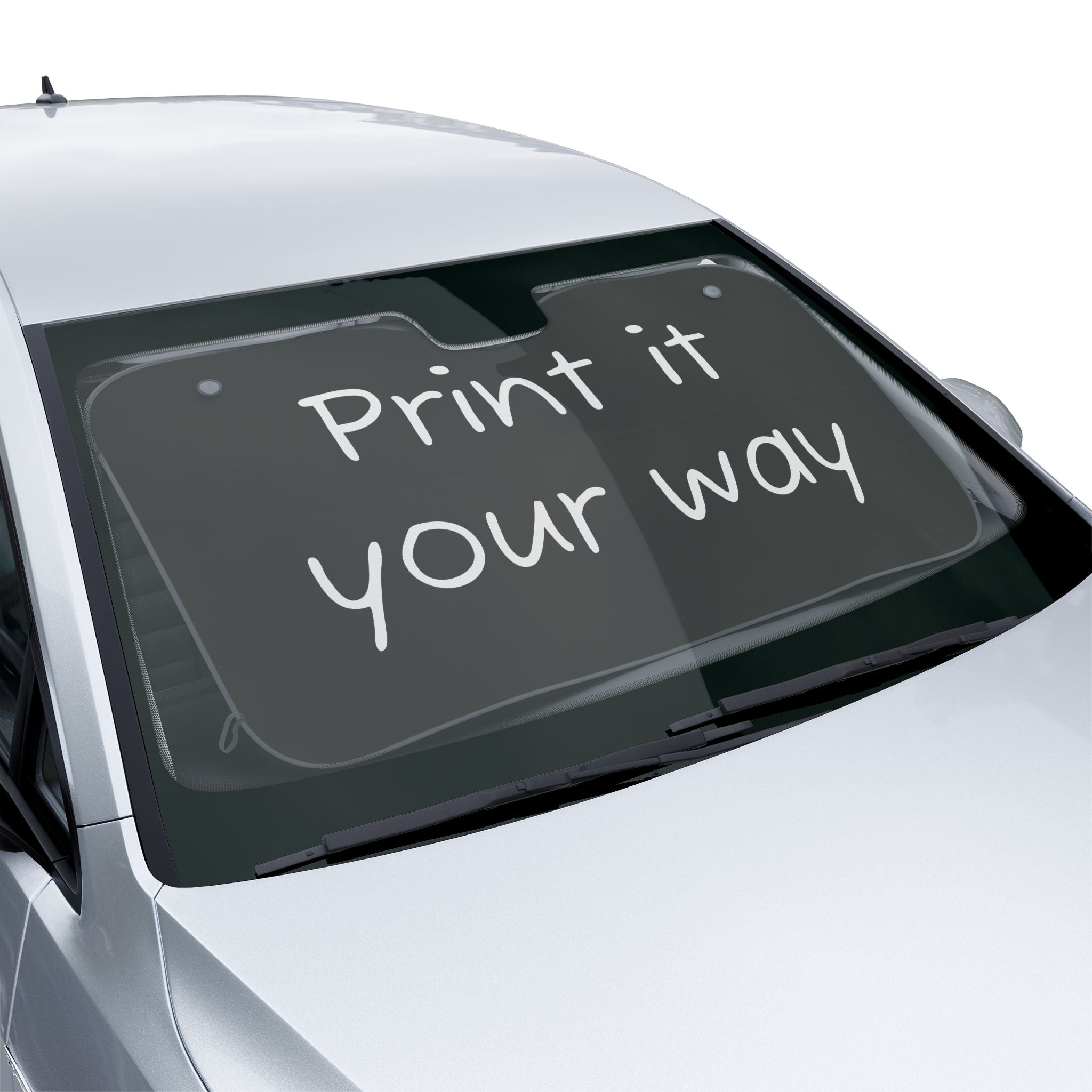Customizable Car Sun Shade – 'Your Text' Foldable Windshield Protector