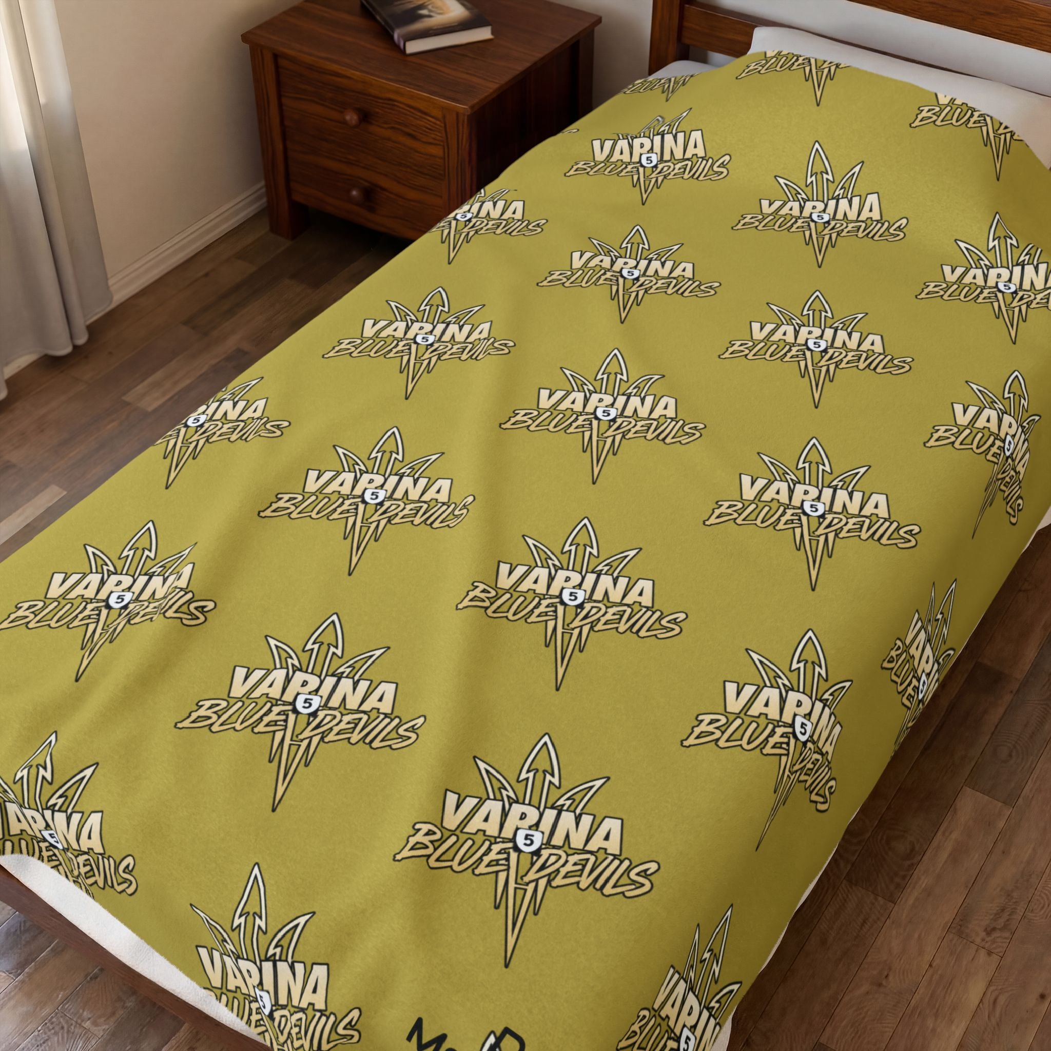 Varina Blue Devils Gold Velveteen Stadium Blanket