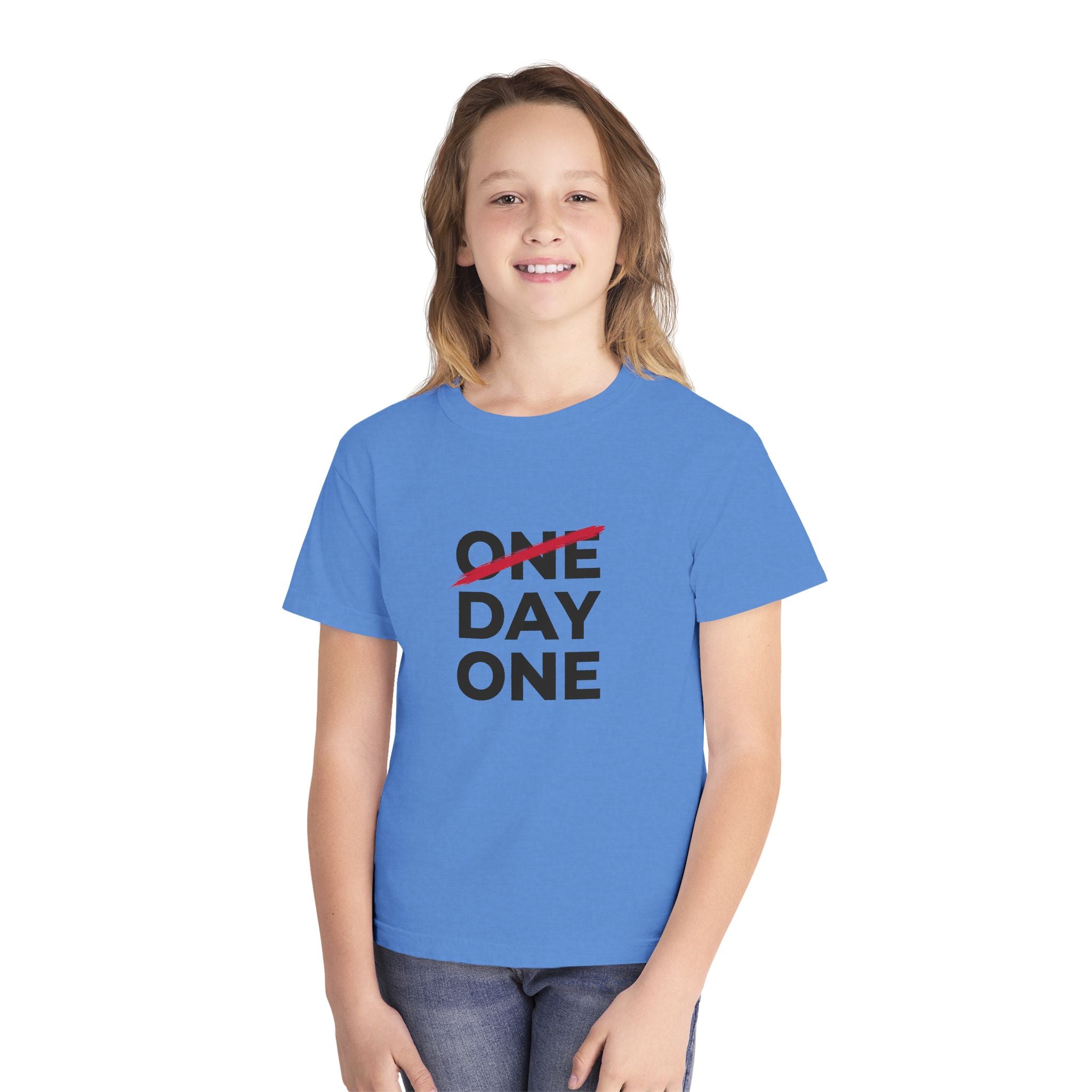 "Day One" Youth Tee — Motivational Graphic Tee