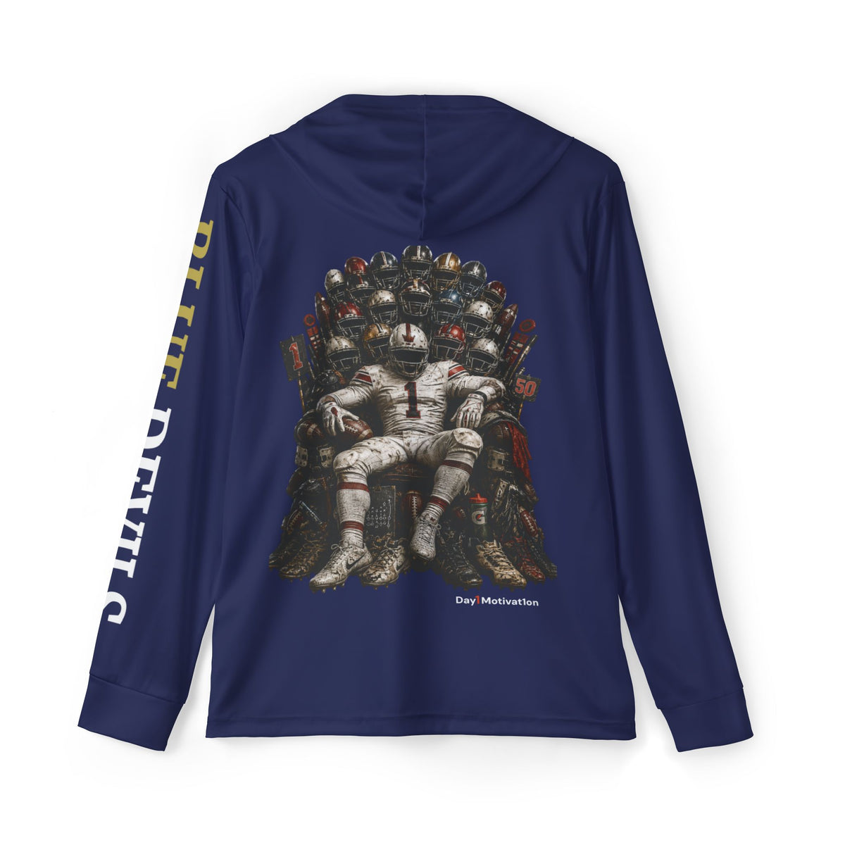 Varina Blue Devels Route 5 Footbal Warmup Hoodie (AOP) - Navy