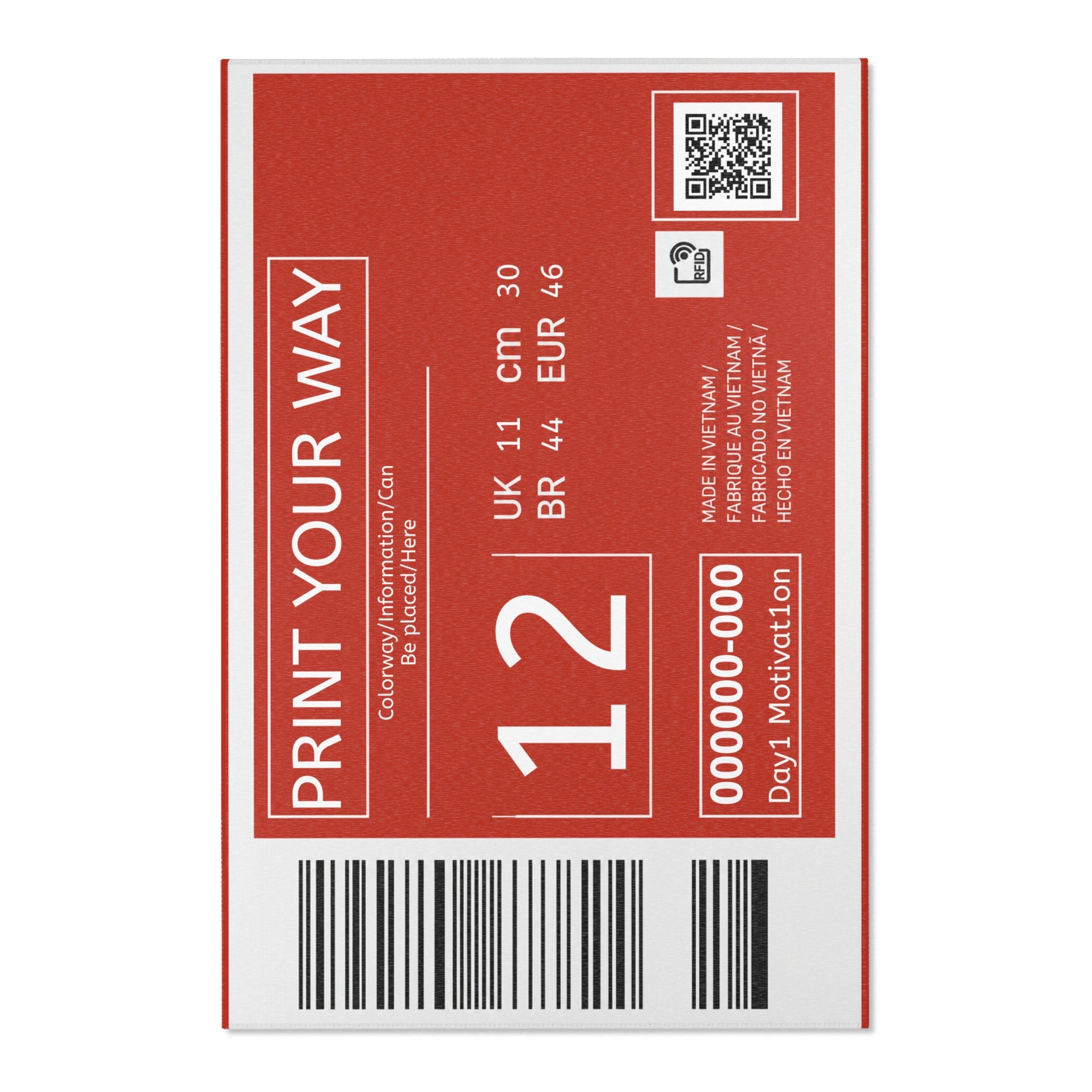 Custom Sneaker Box Label Area Rug