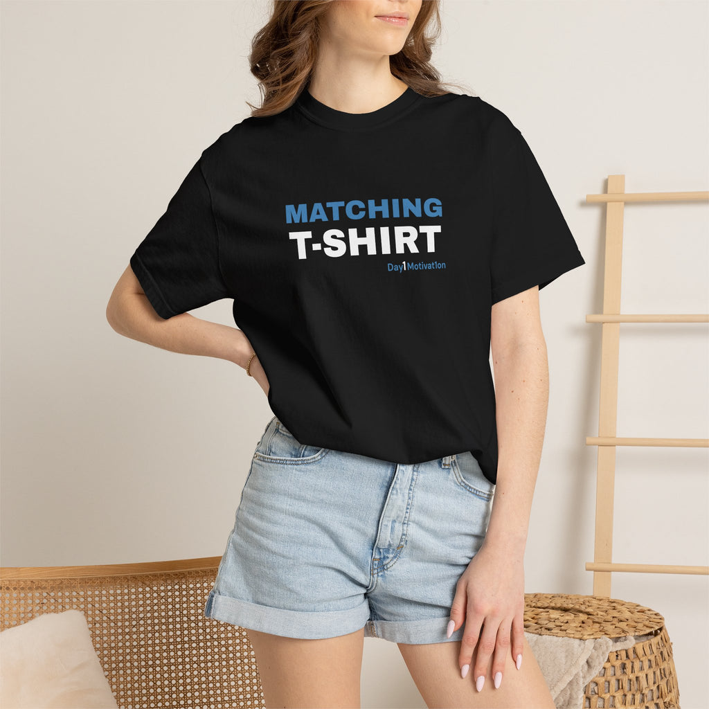 "Matching T-Shirt" | Unisex Graphic Tee with University Blue and Black Text
